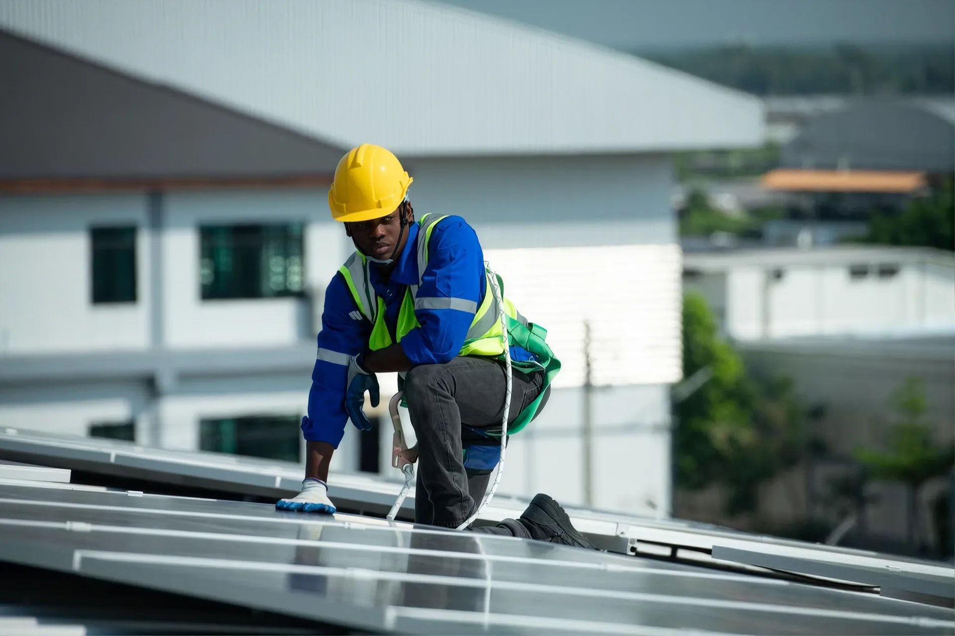 Commercial rooftop solar panels in Ghana